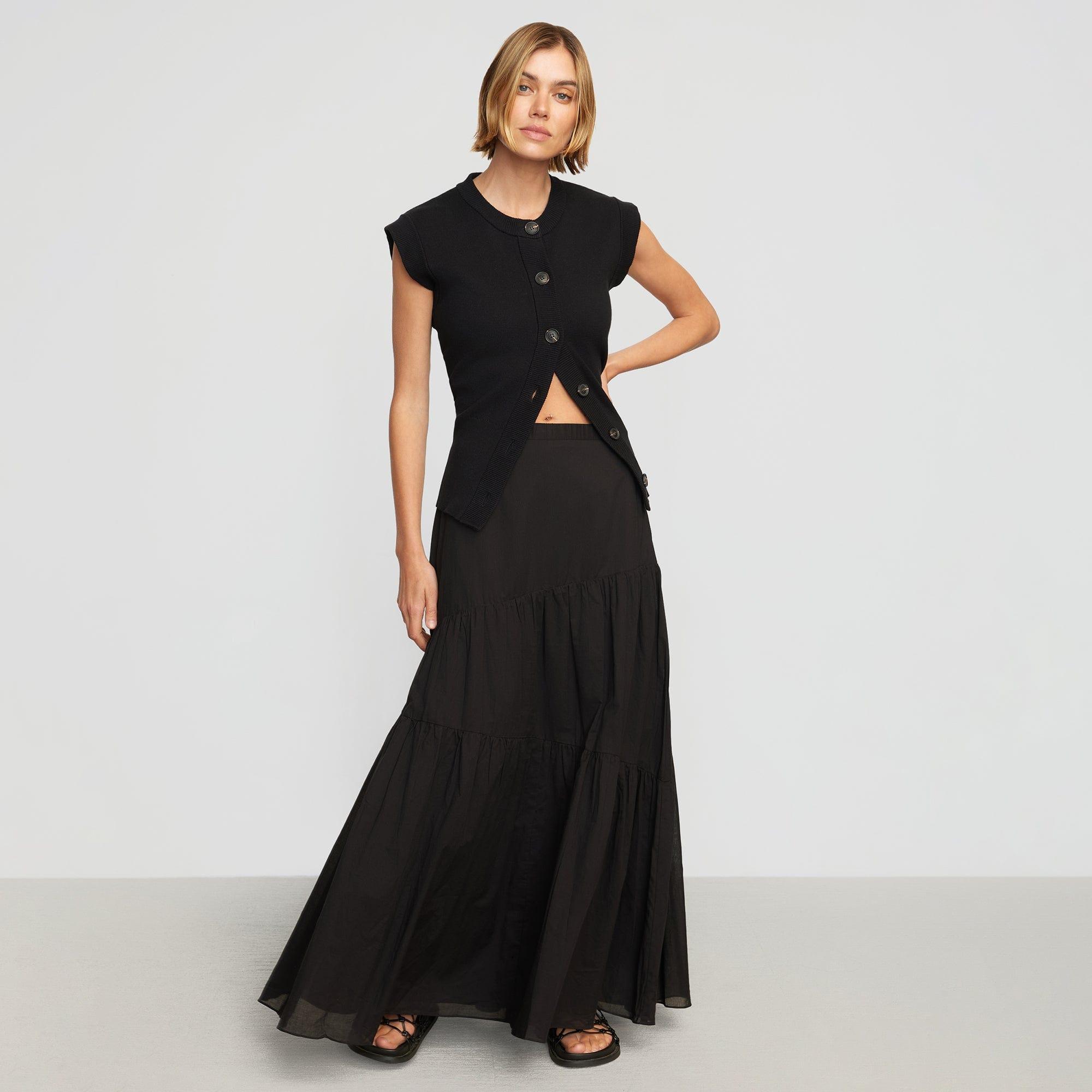 Runa Tiered Cotton Maxi Skirt Product Image