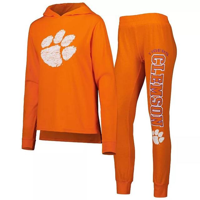 Womens Concepts Sport Clemson Tigers Long Sleeve Hoodie T-Shirt & Pants Sleep Set Product Image