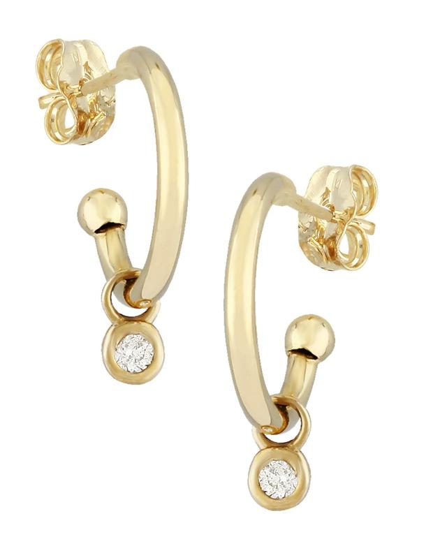 Saks Fifth Avenue Made in Italy Saks Fifth Avenue Women's 14K Yellow Gold & Diamond Drop Earrings  - female - Size: one-size Product Image