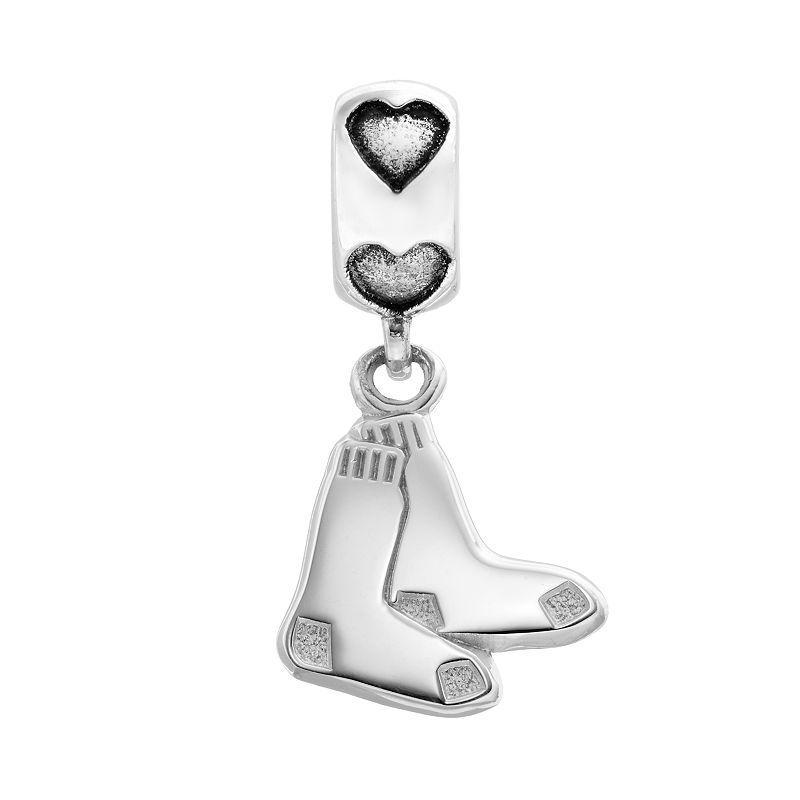 LogoArt Boston Red Sox Sterling Silver Team Logo Charm, Womens, Grey Product Image