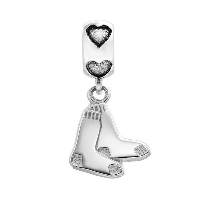 LogoArt Boston Red Sox Sterling Silver Team Logo Charm, Womens, Grey Product Image