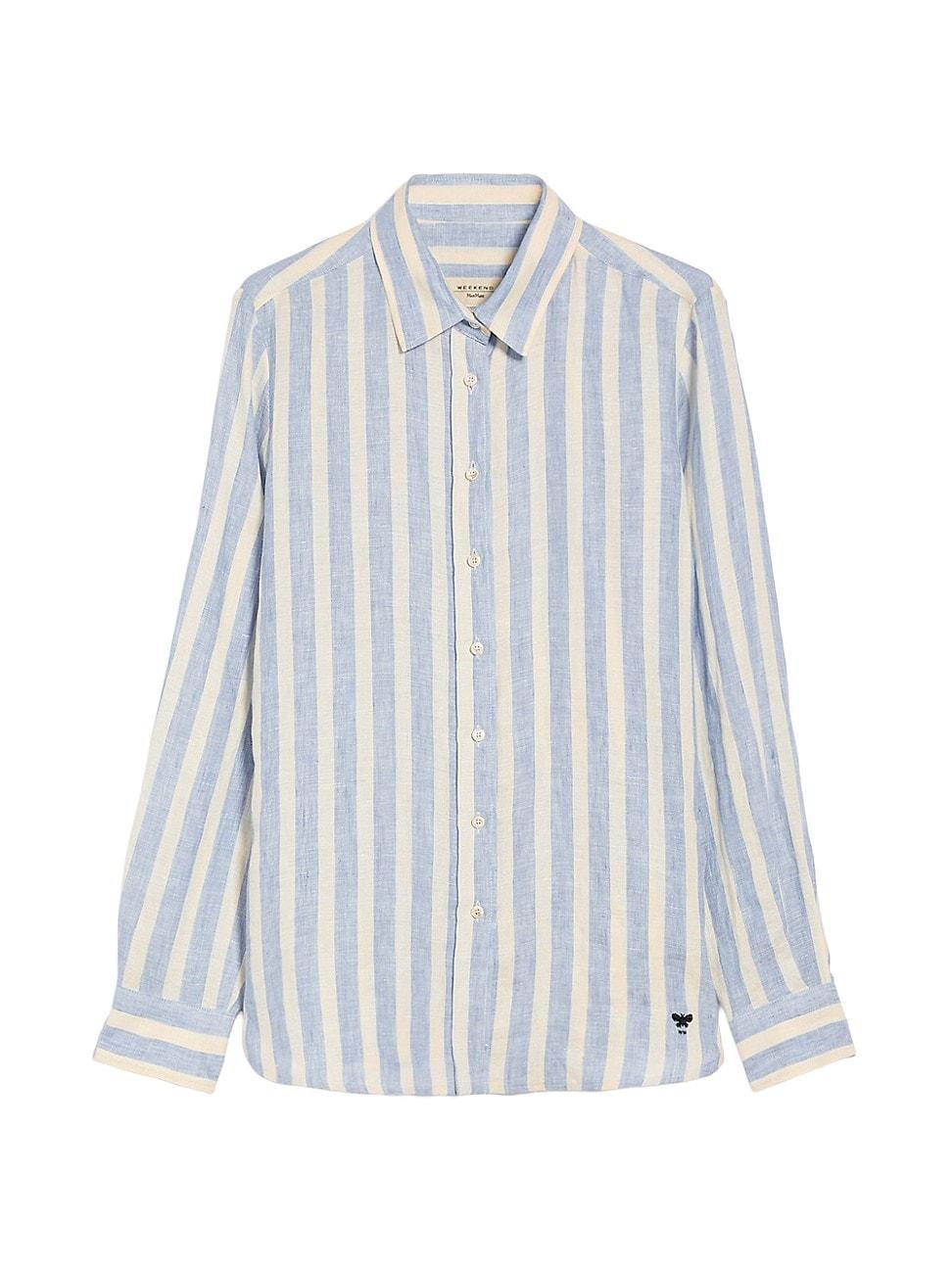 Womens Lari Striped Linen Button-Up Shirt Product Image