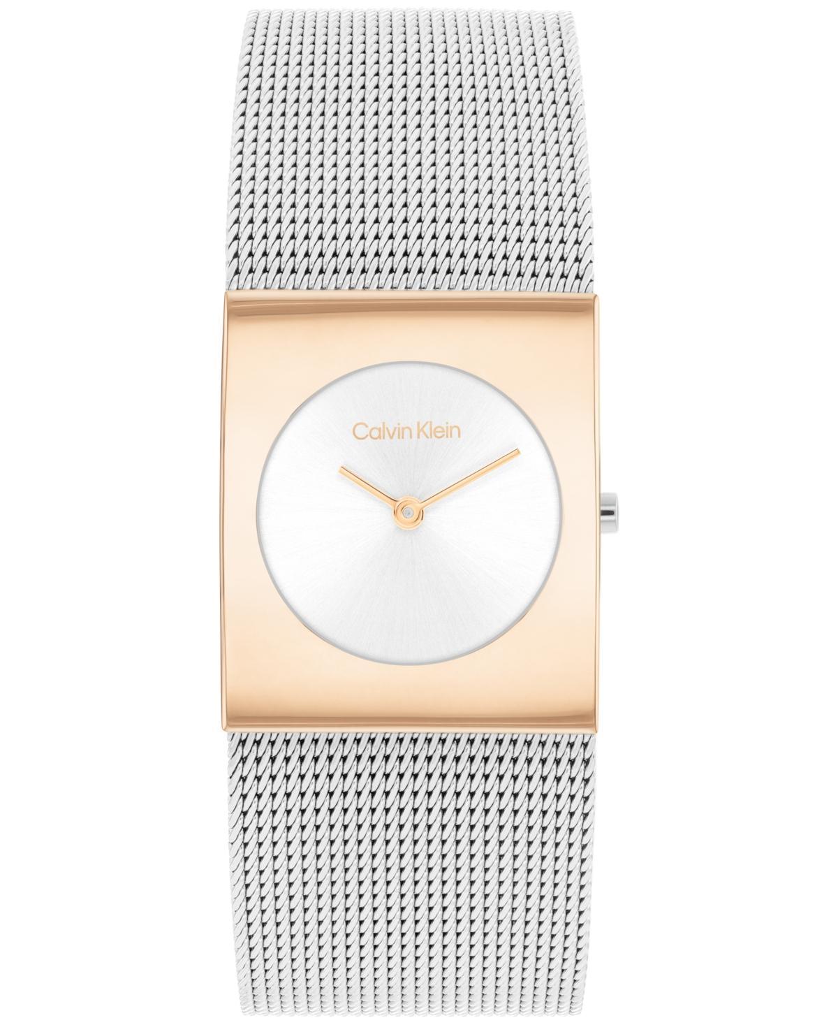 Calvin Klein Womens Pulse Rose Gold-Tone Stainless Steel Mesh Watch 26.40mm Product Image