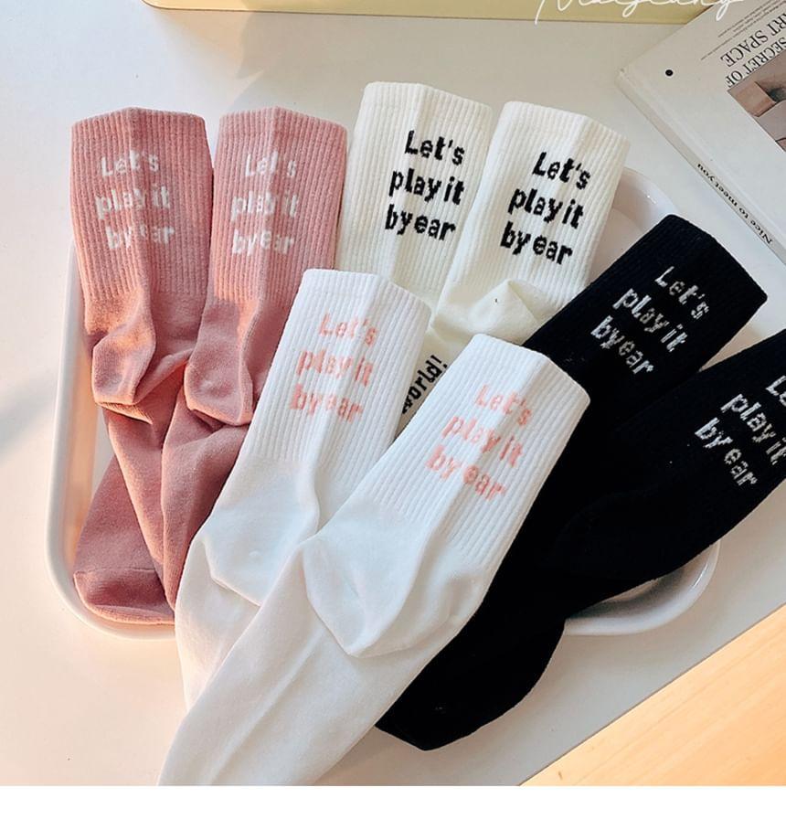 Lettering Crew Socks Product Image