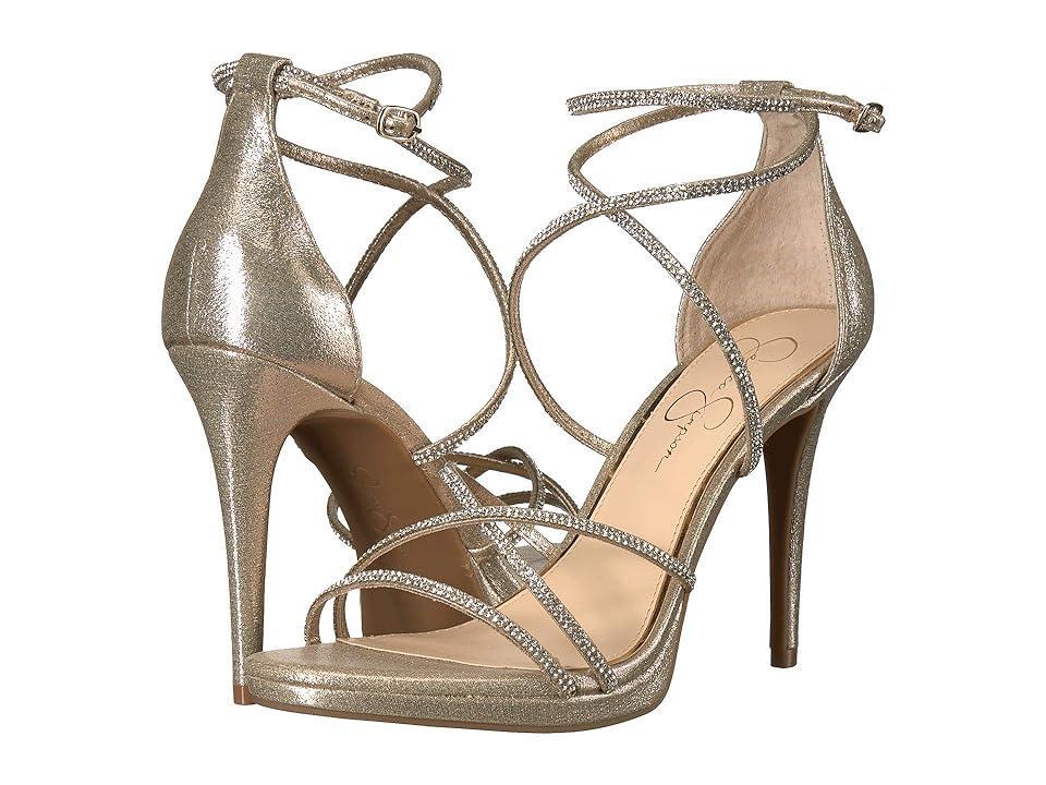 Jessica Simpson Jaeya Metallic Rhinestone Strappy Dress Sandals Product Image