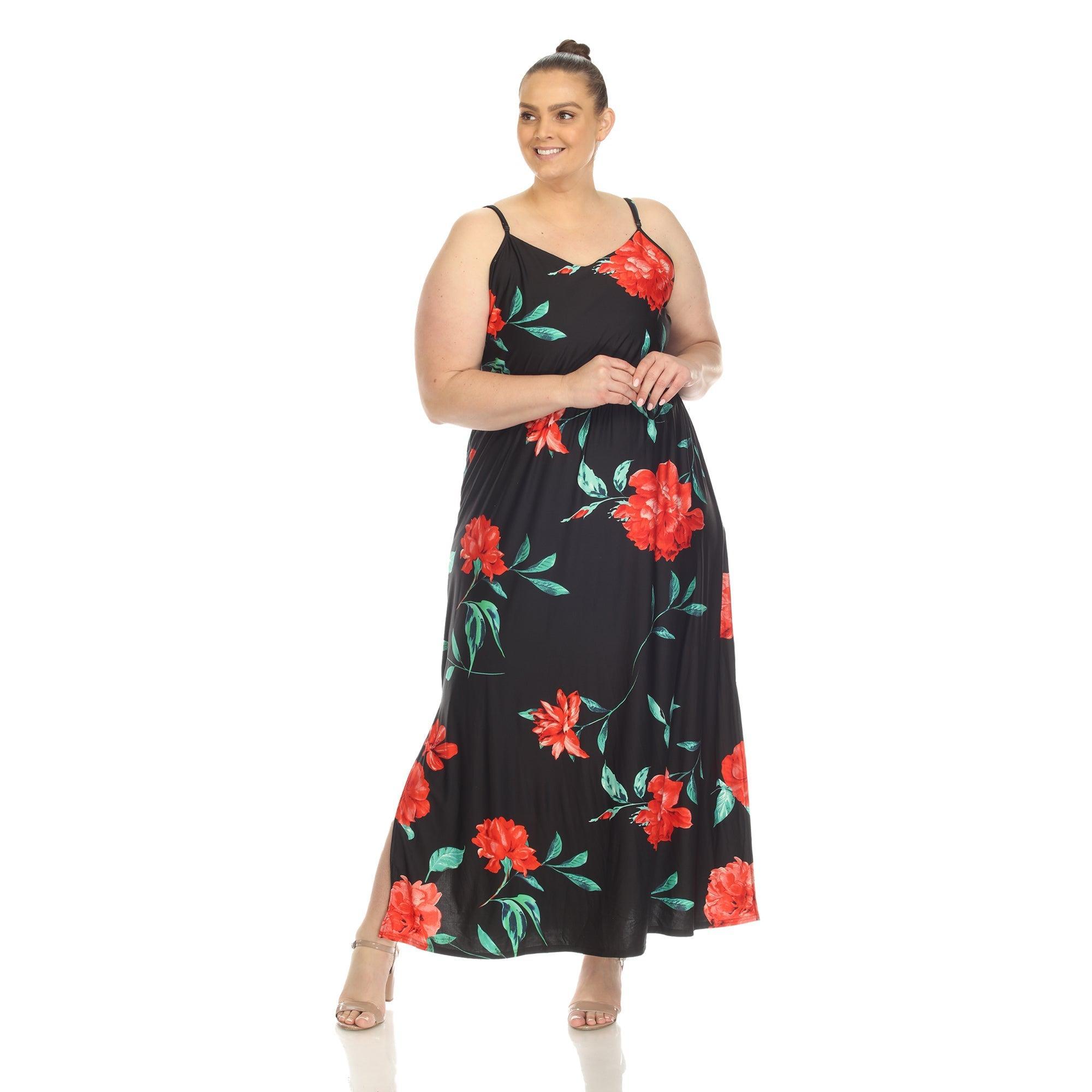 White Mark Plus Size Floral Strap Maxi Dress - Yellow Product Image