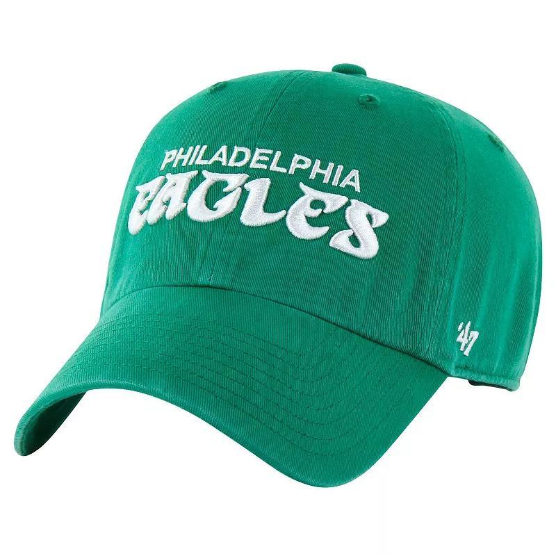 Mens 47 Kelly Philadelphia Eagles Clean Up Team Script Adjustable Hat Product Image