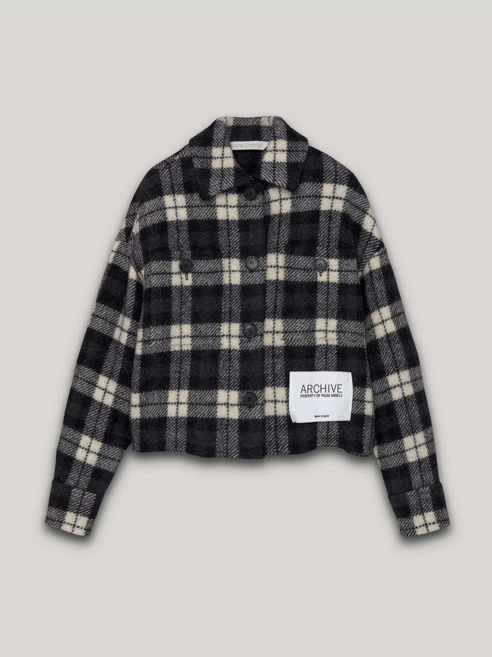 CHECKED SHIRT in black  - Palm Angels® Official  Product Image