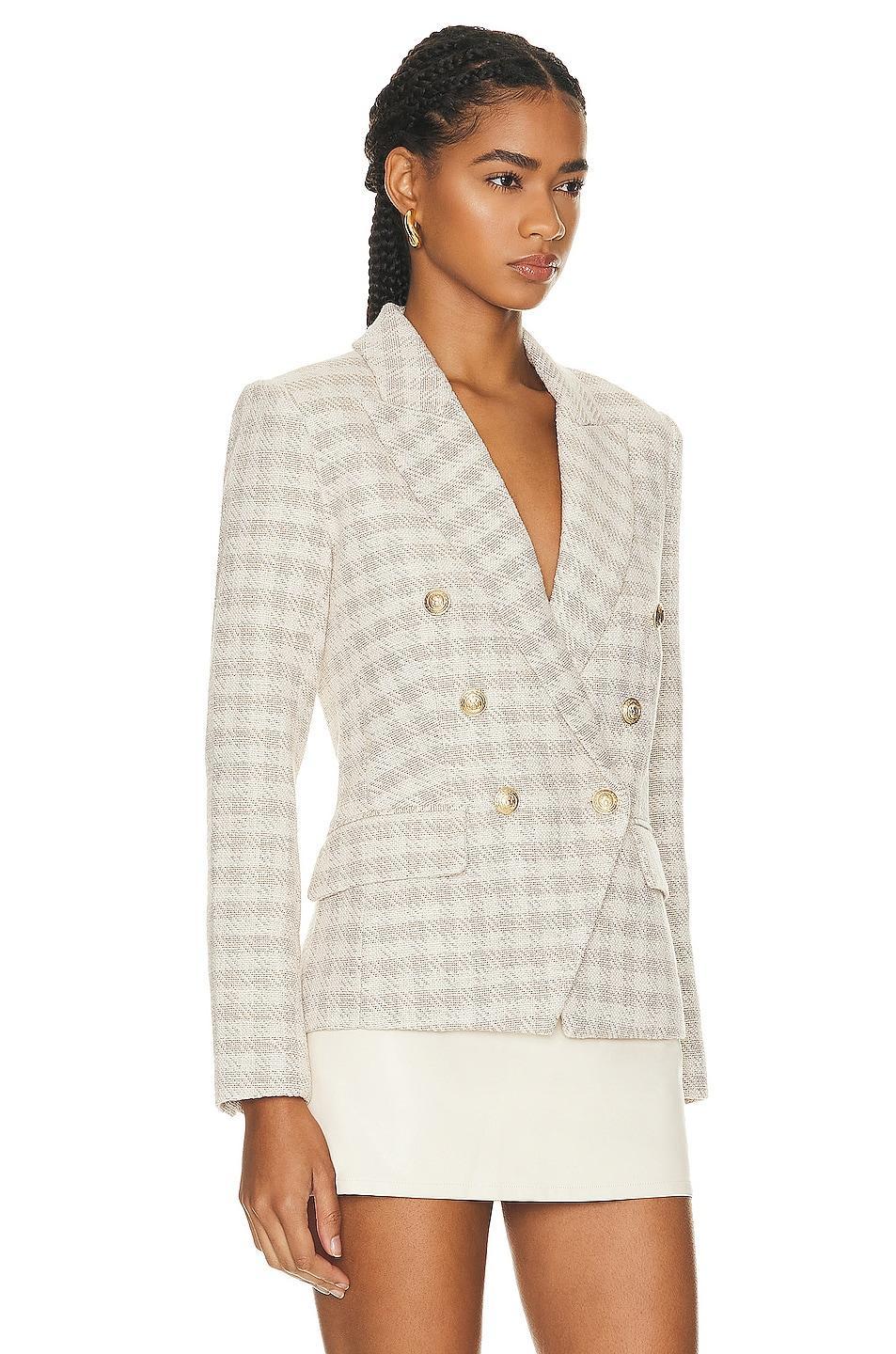 L'AGENCE Kenzie Double Breasted Blazer Ivory. (also in ). Product Image