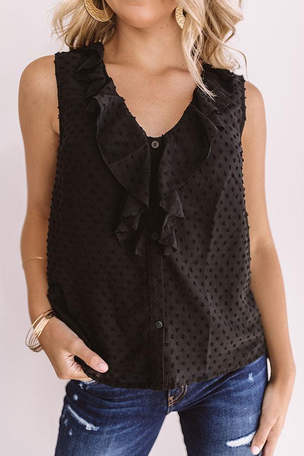 Mykonos Meet Up Ruffle Top In Black Product Image