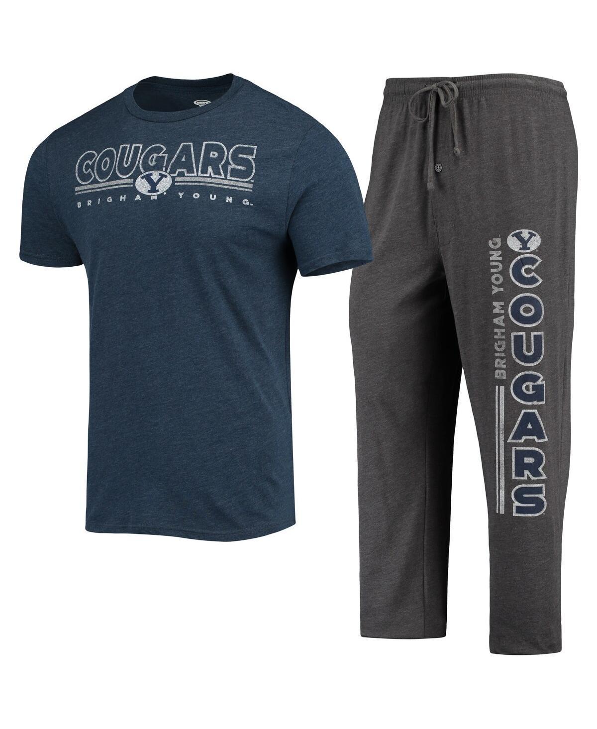 Mens Concepts Sport Heathered Charcoal Byu Cougars Meter T-shirt and Pants Sleep Set - Heathered Charcoal Product Image