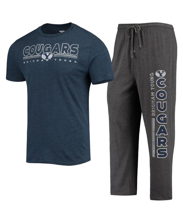 Mens Concepts Sport Heathered Charcoal Byu Cougars Meter T-shirt and Pants Sleep Set - Heathered Charcoal Product Image