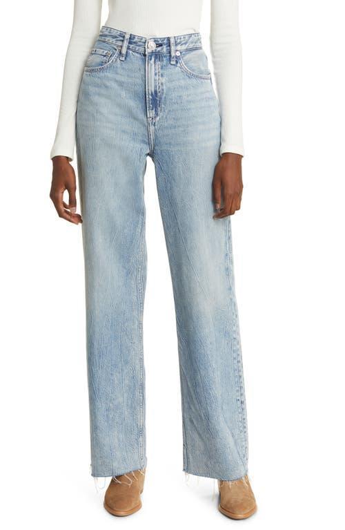 rag & bone Logan Featherweight Raw Edge High Waist Wide Leg Jeans Product Image