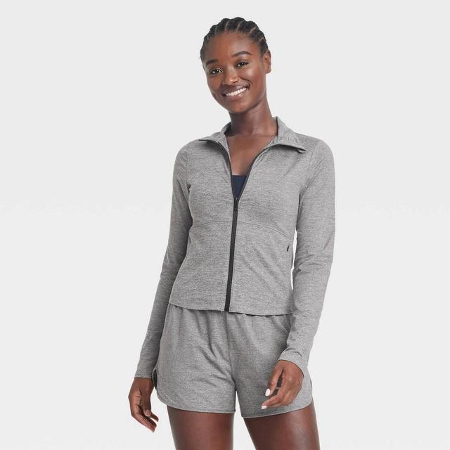 Womens Soft Stretch Full Zip Jacket - All In Motion Heathered L Product Image