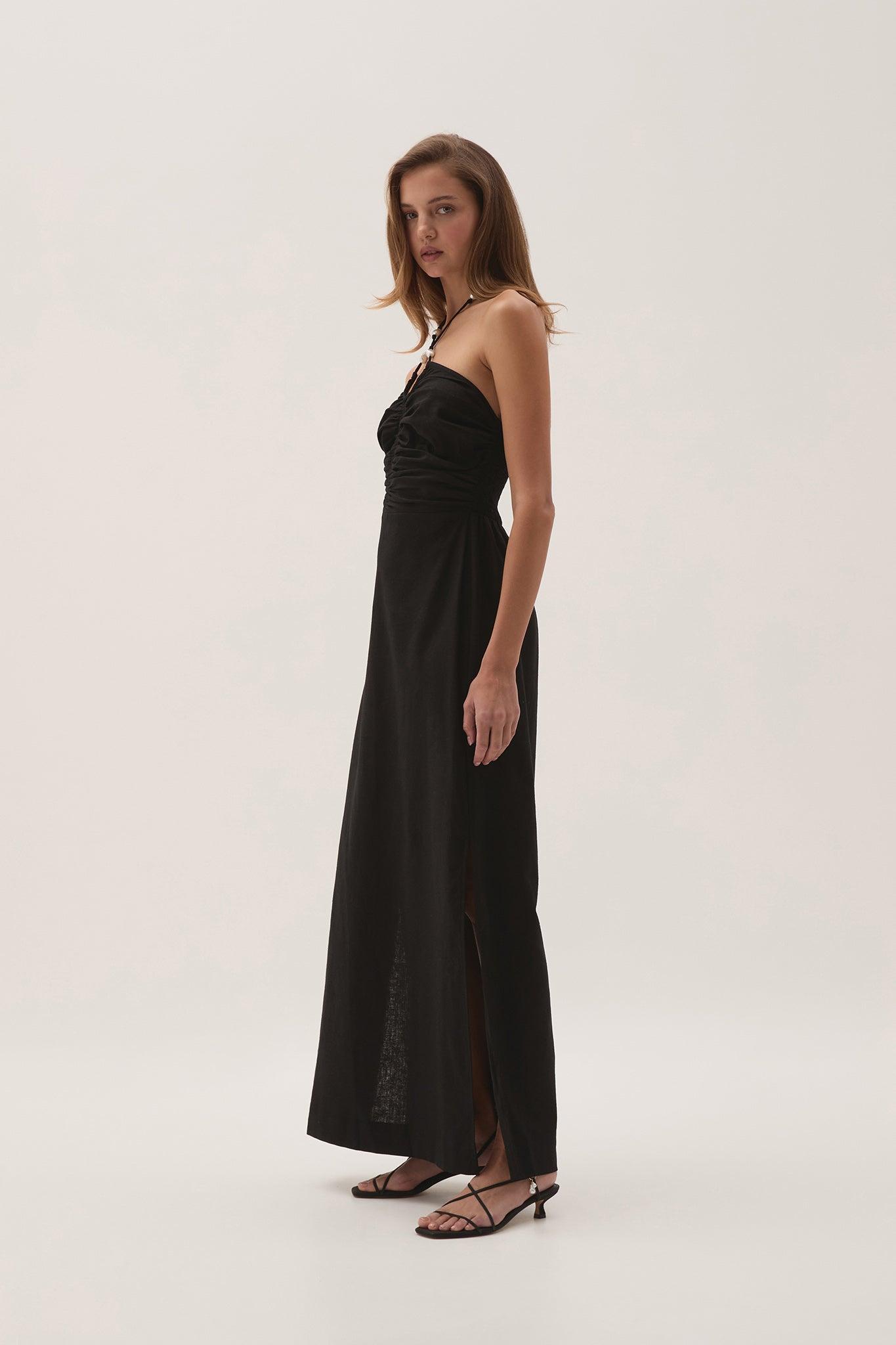 Akoya Ruched Midi Dress Product Image