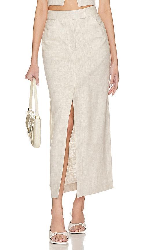 L'Academie Orsina Maxi Skirt in Neutral. Size S. Product Image