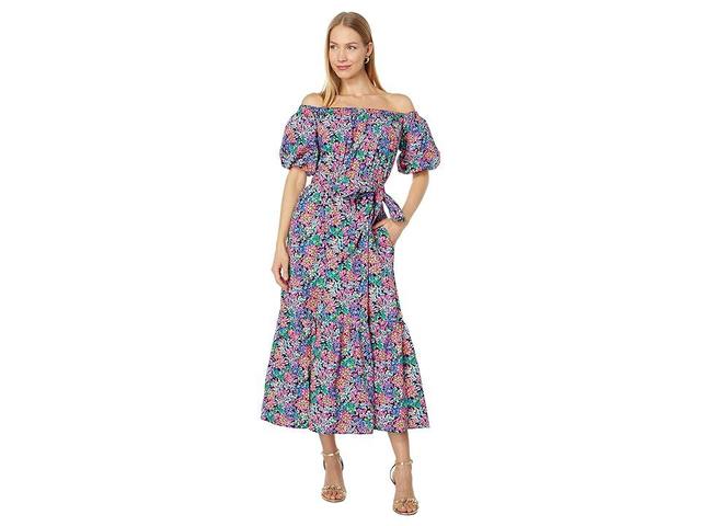 Lilly Pulitzer Tamie Off-the-Shoulder Dress Feeling Fintastic) Women's Dress Product Image