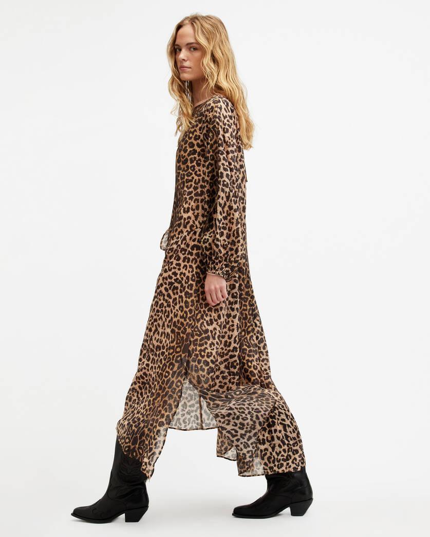 Jane Leopard Print Maxi Cover Up Dress Product Image