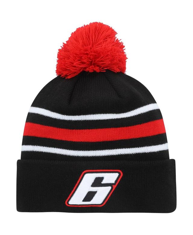 Mens New Era Black Brad Keselowski Cuffed Knit Hat with Pom Product Image