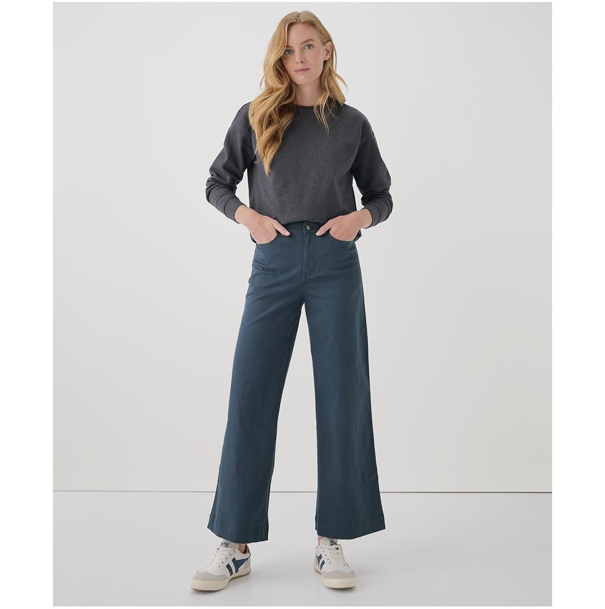 Pact Womens Organic Cotton Stretch Twill Denim Wide Leg Pant product image