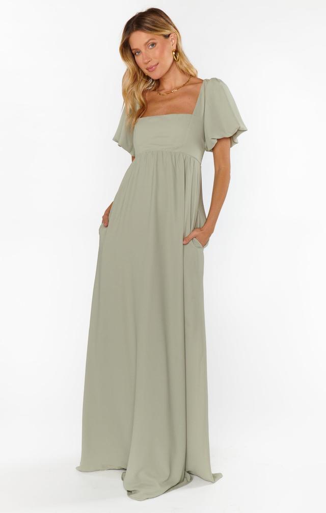 Nora Maxi Dress ~ Moss Green Crisp Product Image