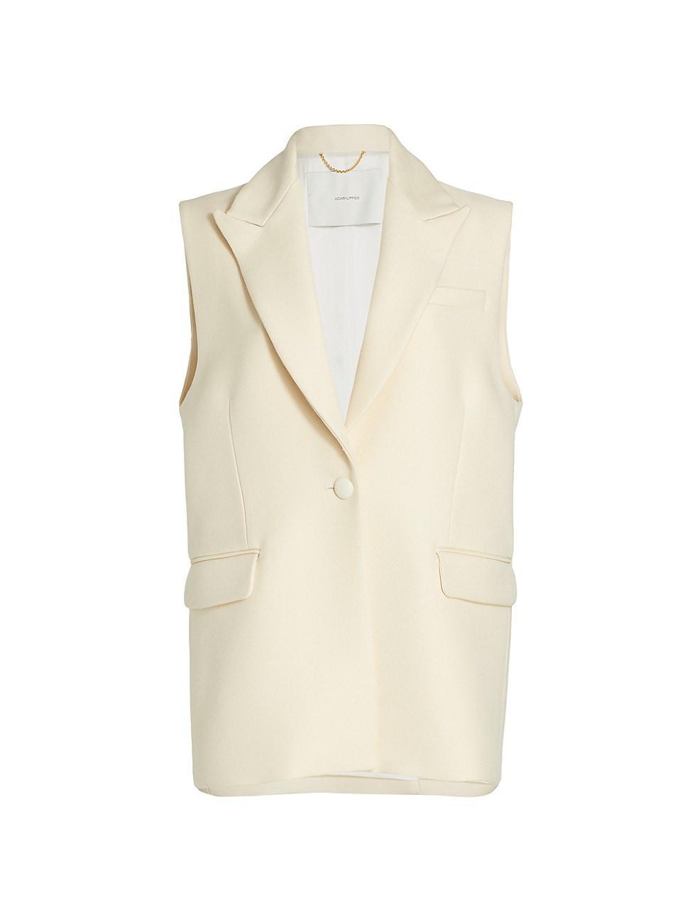 Womens Silk-Wool Blend Tuxedo Vest Product Image