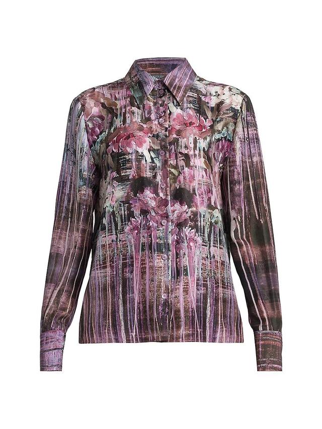 Womens Floral Drip Blouse Product Image