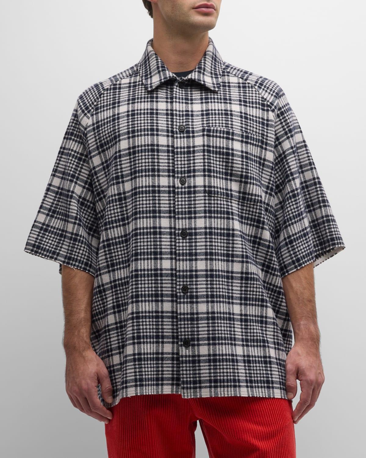 Mens Wool-Cashmere Plaid Button-Down Shirt Product Image