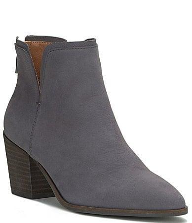 Lucky Brand Beylon Nubuck Suede Back Zip Ankle Booties Product Image