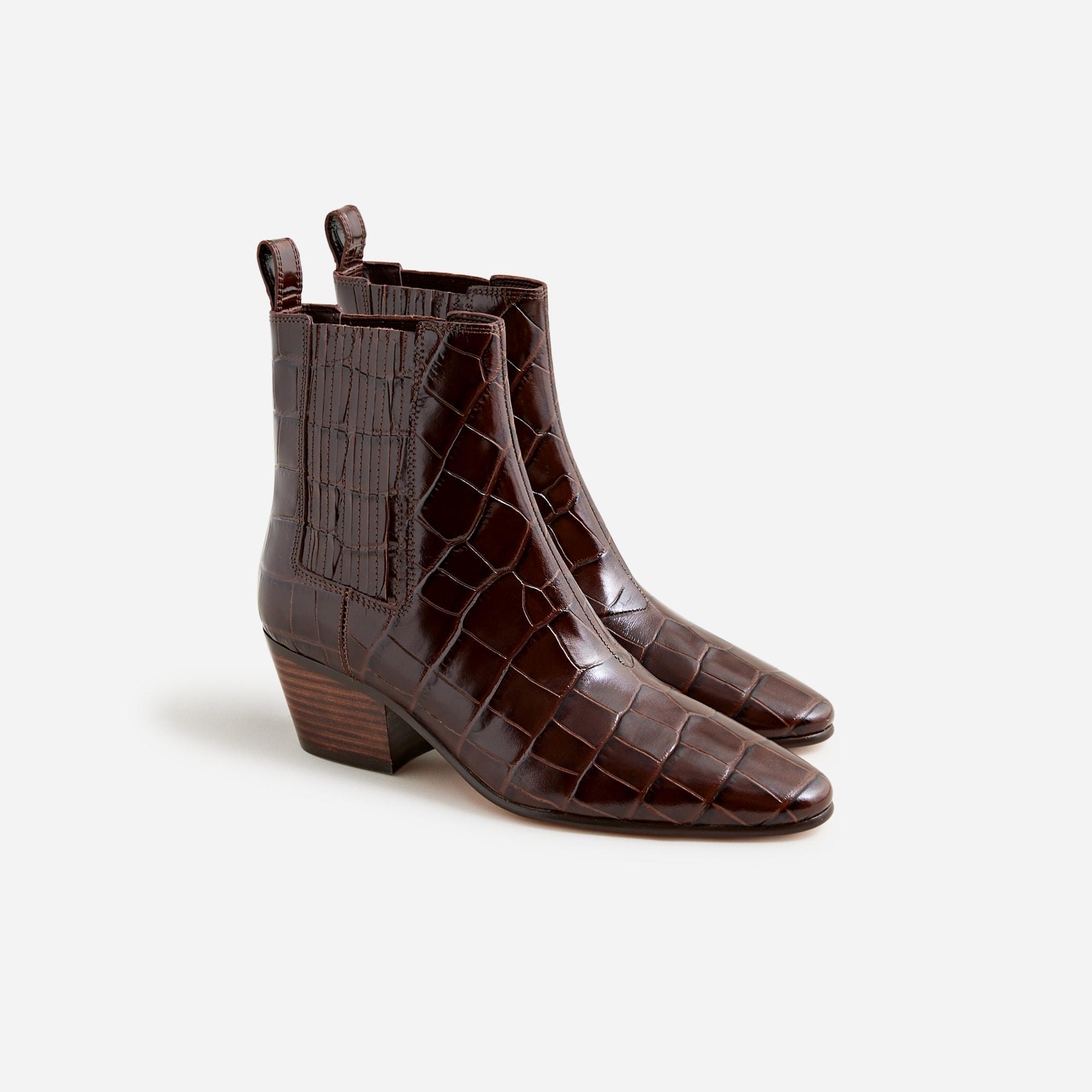 Piper ankle boots in Italian croc-embossed leather Product Image