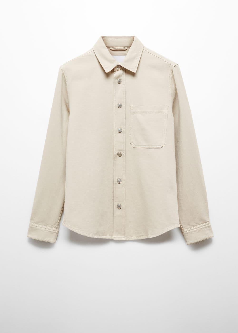 MANGO MAN - Regular-fit overshirt with pocket beigeMen Product Image