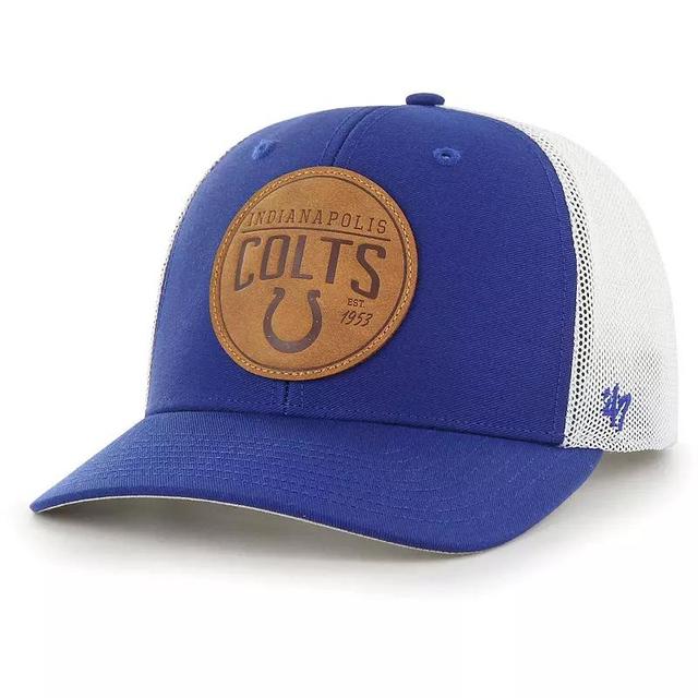 Mens 47 Royal Indianapolis Colts Leather Head Flex Hat Product Image