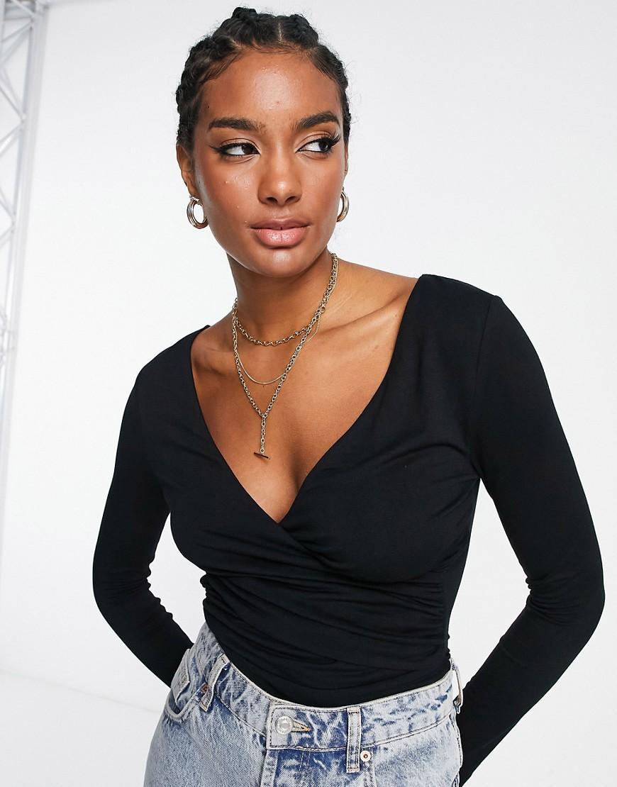 ASOS DESIGN wrap front bodysuit Product Image