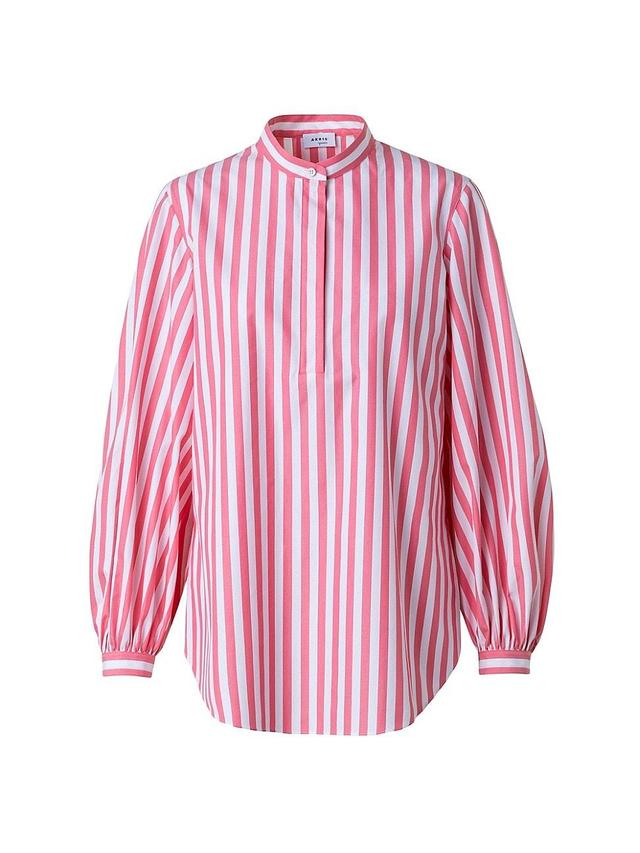 Womens Striped Cotton Blouse Product Image