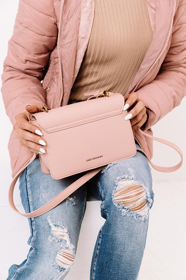 Wine Date Faux Leather Crossbody In Pink Product Image