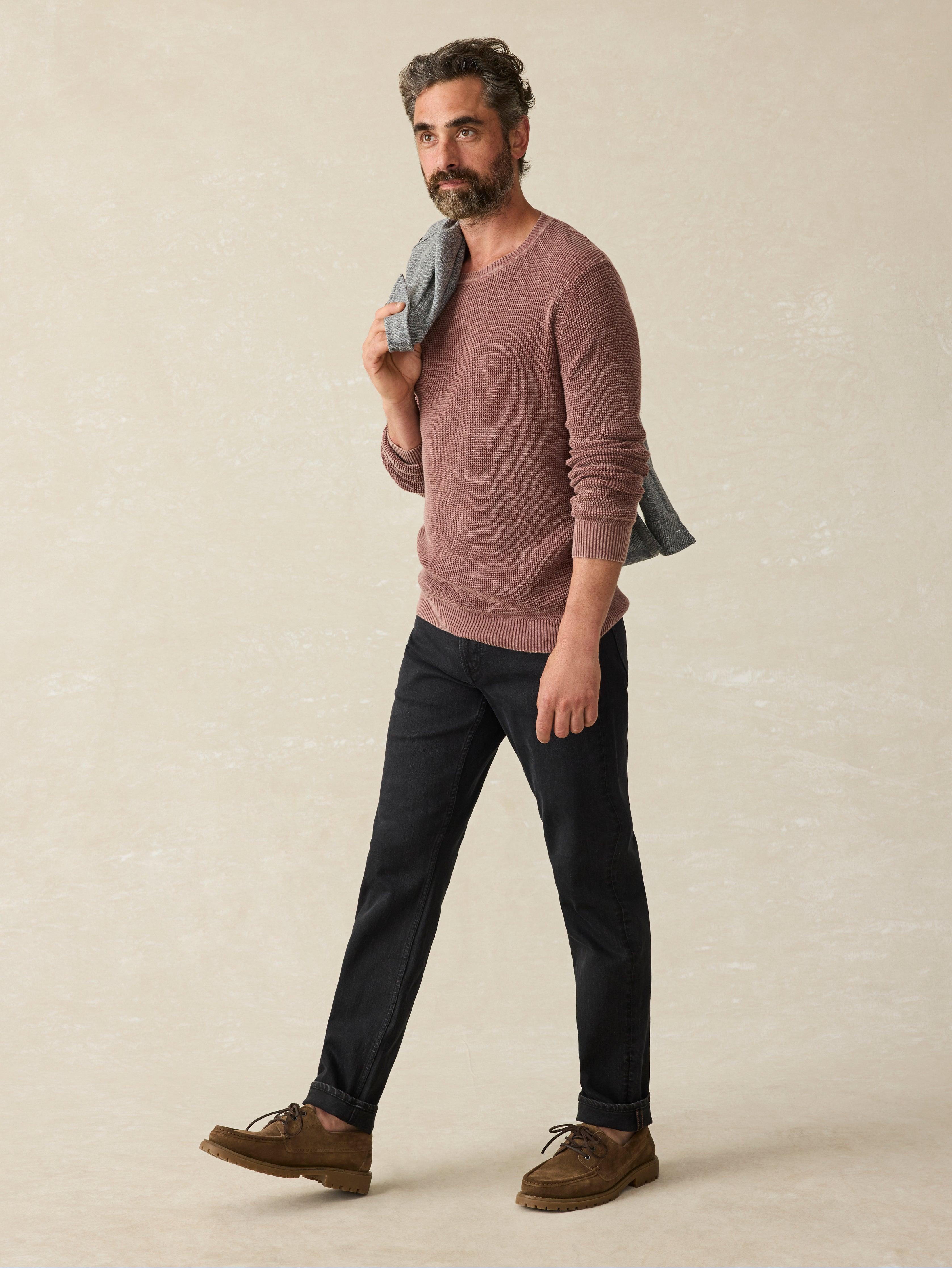 Sunwashed Crewneck Sweater (Tall) - Plum Wine Male Product Image