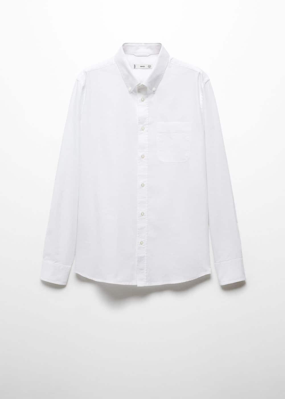 MANGO MAN - Regular fit Oxford cotton shirt whiteMen Product Image