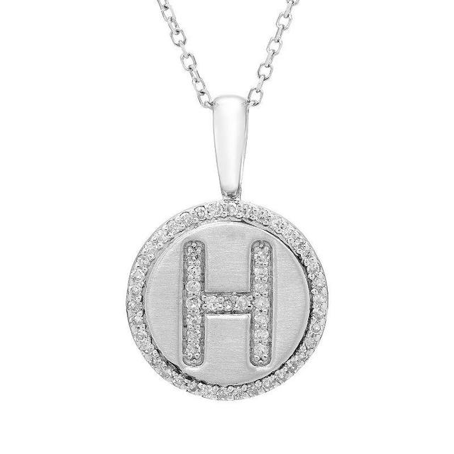 Its Personal Sterling Silver & Diamond Accent Initial Pendant Necklace, Womens Product Image