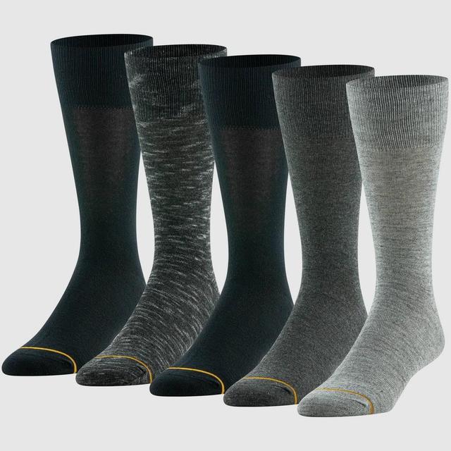 Goldtoe Signature Collection Mens Comfort Top Flat Knit Crew Socks 5pk 6-12.5 Product Image