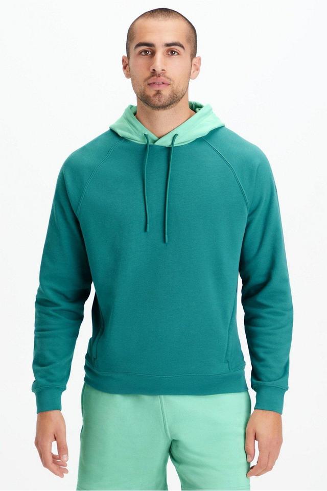 Fabletics Men The Lightweight Go-To Hoodie male Soft Pine /Fresh Mint Size XXL Product Image