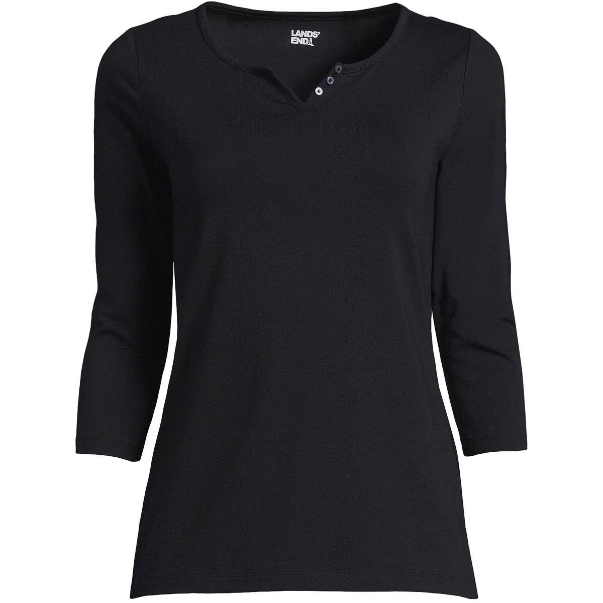 Womens Lands End Lightweight Jersey Henley Top Product Image