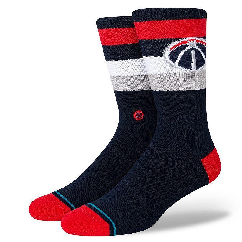 Stance Washington Wizards Stripe Crew Socks, Mens Blue Product Image