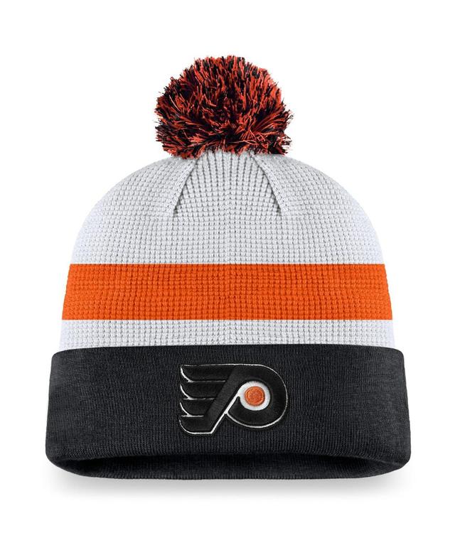 Mens Fanatics Branded /Black Philadelphia Flyers Authentic Pro Draft Cuffed Knit Hat with Pom Product Image