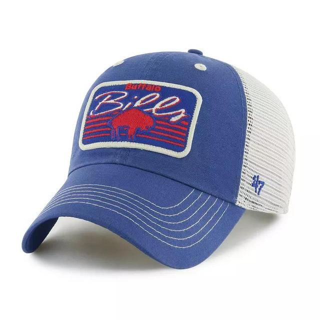 Mens 47 Brand Royal Distressed Buffalo Bills Legacy Five Point Trucker Clean Up Adjustable Hat - Royal Product Image