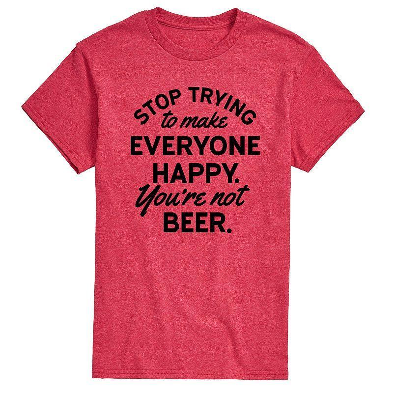 Big & Tall Stop Trying Make Happy Beer Graphic Tee, Mens Product Image