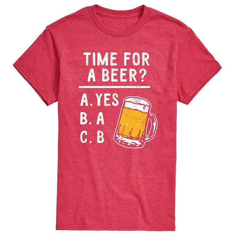 Mens Time for a Beer Tee Red Product Image