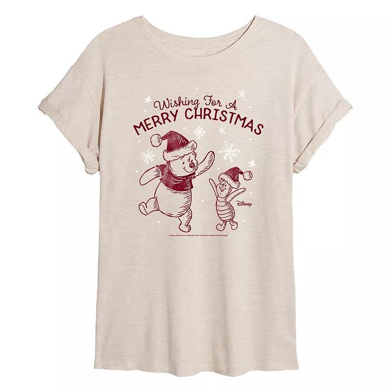 Disneys Winnie The Pooh Womens Merry Christmas Tee, Girls Product Image