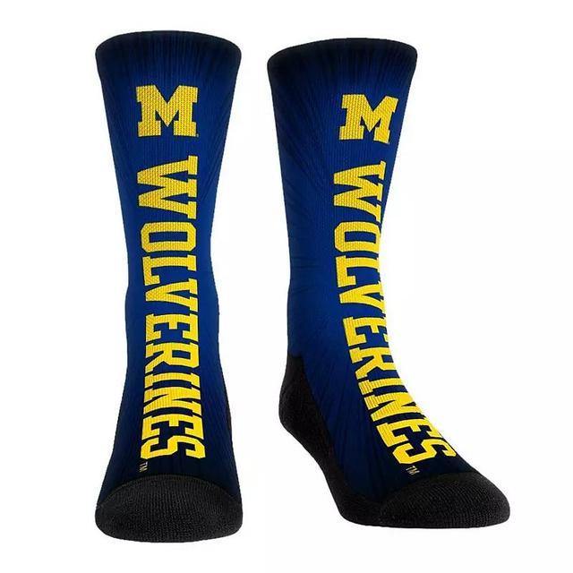 Rock Em Socks Michigan Wolverines Mascot Pump Up Crew Socks, Mens Product Image