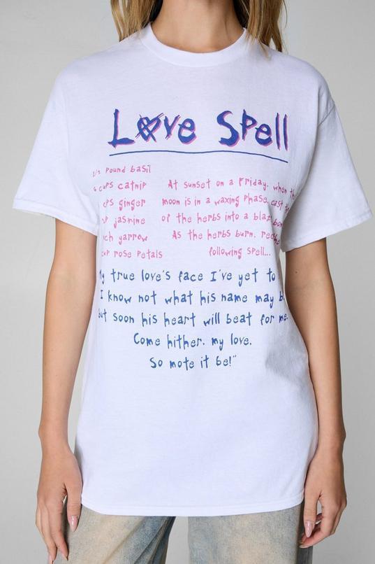 Love Spell Graphic Oversized T-Shirt Product Image