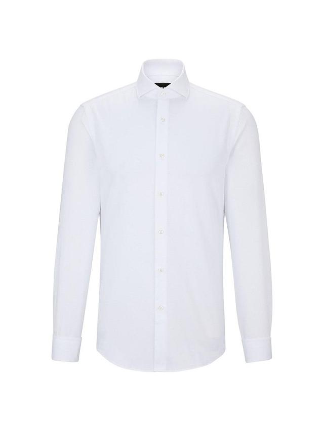 Mens Slim-Fit Shirt in Structured Organic Cotton Product Image